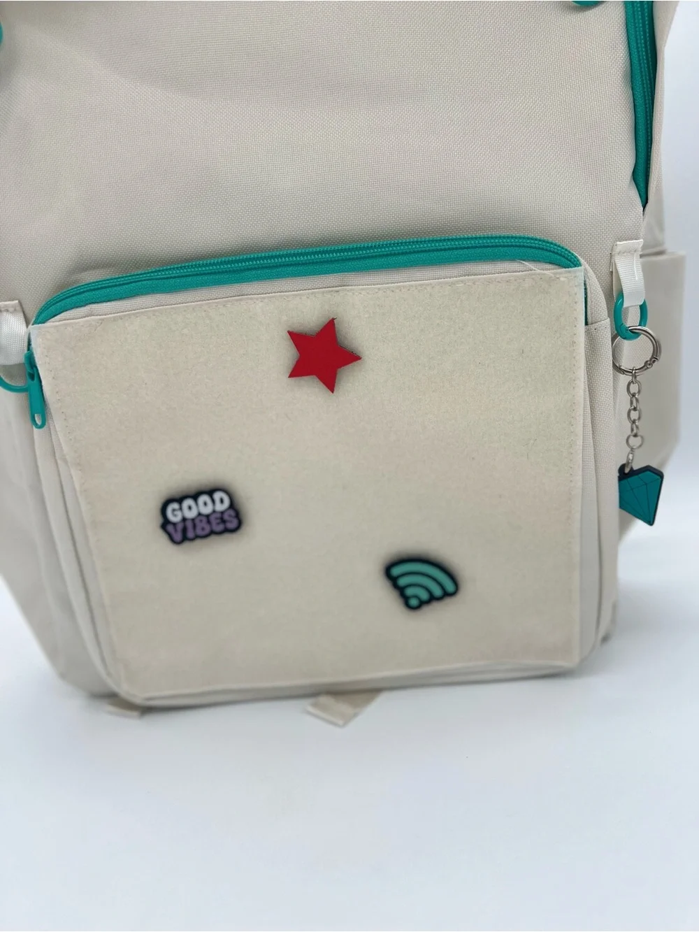 Beige Backpack for School, High School Bookbag Back Pack for Teens Girls Boys, L